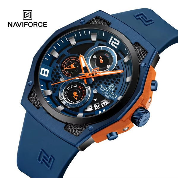 NAVIFORCE 8051 Blue Dial Quartz Watch for Men –Premium Business & Sports Chronograph